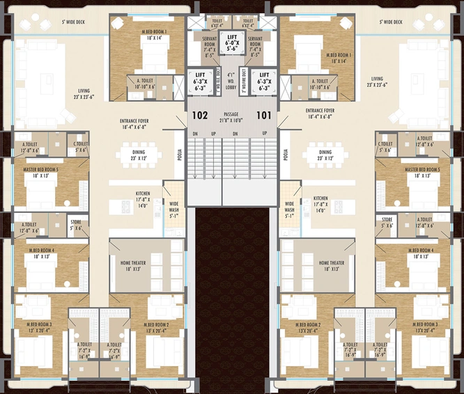 Floor Plan of Rajhans Royalton in Vesu, Surat - Image 39494