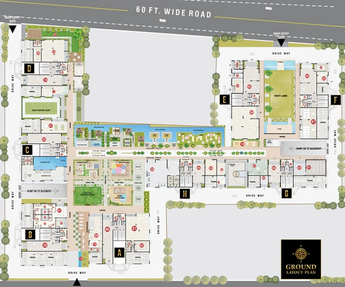 Master Plan of Rajhans Royalton in Vesu, Surat - Image 39495