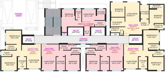 Floor Plan of Shree Pushpanjali Residency in Vikhroli East, Mumbai - Image 44555