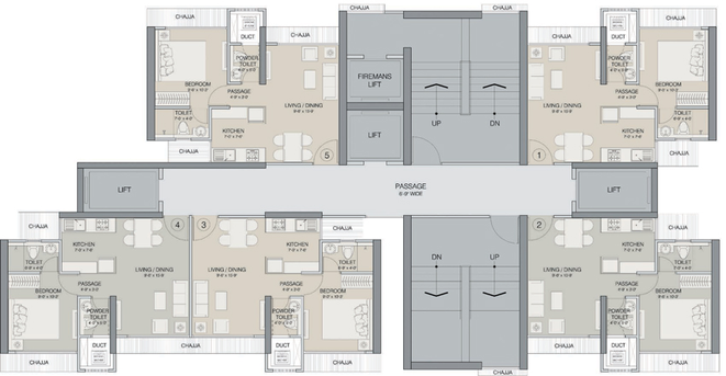 Floor Plan of Ruparel Nova in Parel East, Mumbai - Image 44594