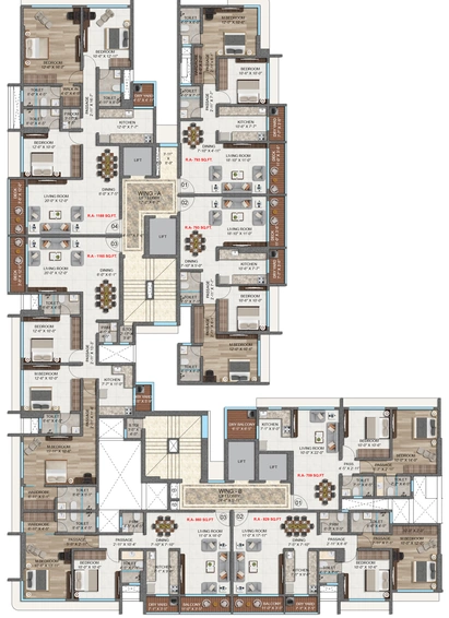 Floor Plan of Puri Velvet Life in Andheri East, Mumbai - Image 56885