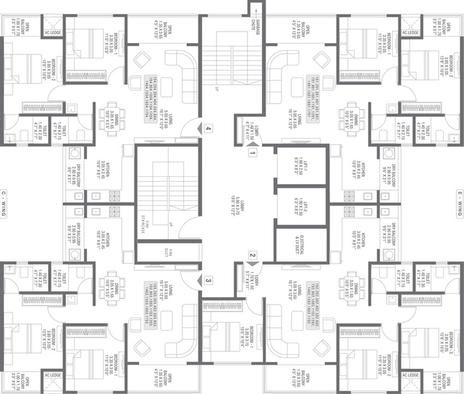 Floor Plan of Pharande Woodsville Phase 3 in Moshi, Pune - Image 27013