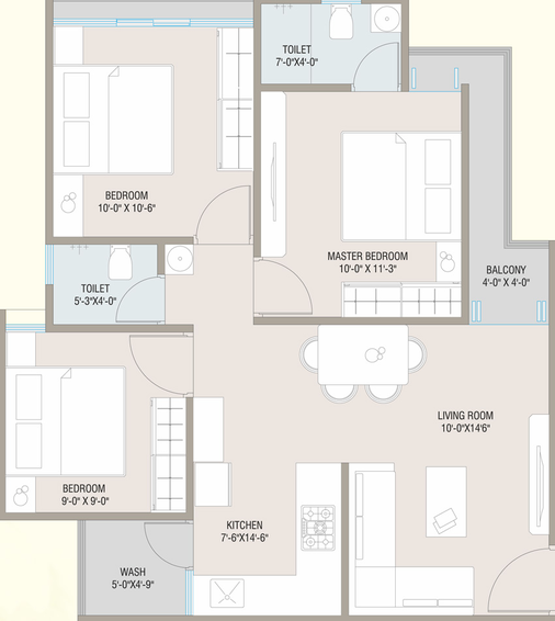 3 BHK Flat in Samruddhi Skyrise 1 in Kalali, Vadodara - Image 484381