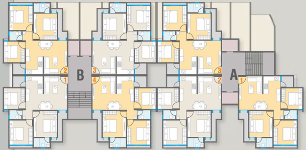 Floor Plan of Samruddhi Skyrise 1 in Kalali, Vadodara - Image 42580