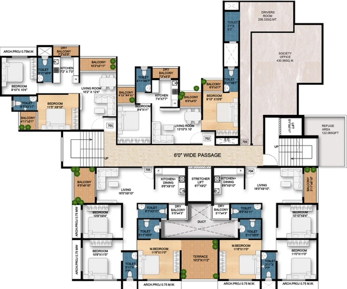 Floor Plan of Raj Silverstone in Badlapur East, Thane - Image 28001