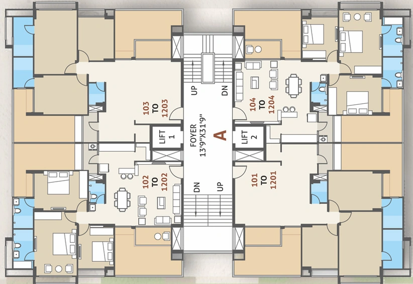 Floor Plan of Darshanam Spinel Stone in Gotri, Vadodara - Image 42846