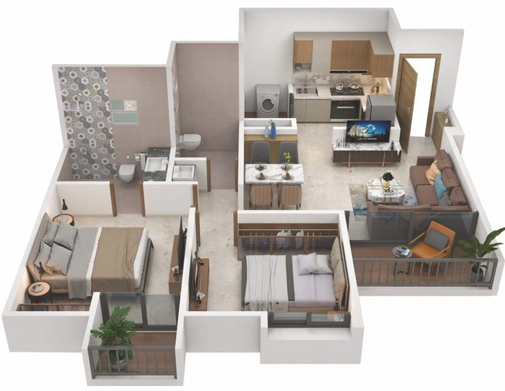 2 BHK Flat in Majestique Rhythm County in Handewadi, Pune - Image 431977