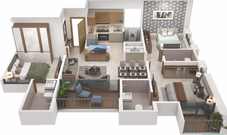 3 BHK Flat in Majestique Rhythm County in Handewadi, Pune - Image 431978