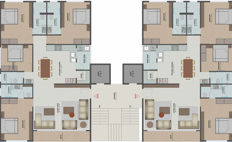 Floor Plan of Rajhans Corazo in Vesu, Surat - Image 103161