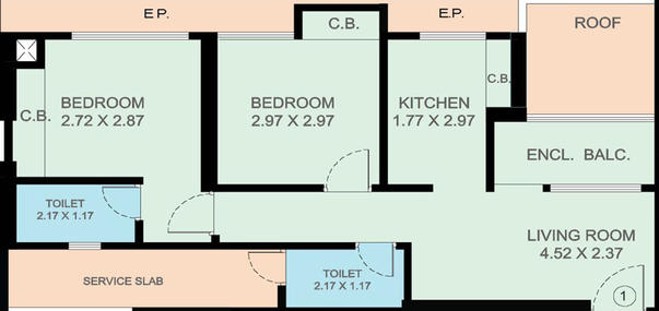 2 BHK Flat in Dynamic Crest in Shilphata, Thane - Image 454542