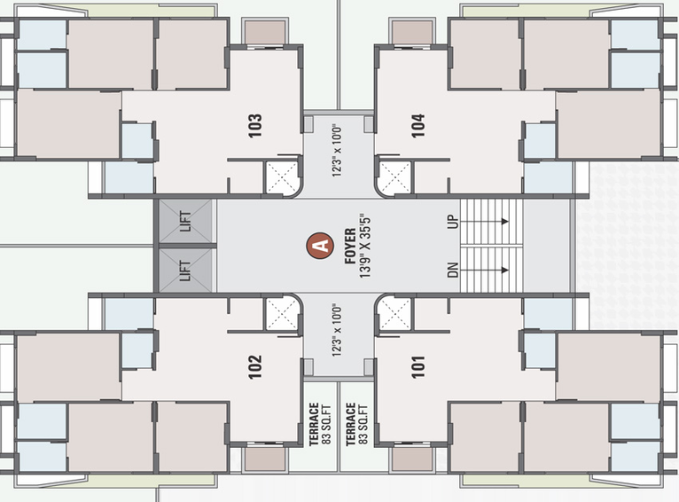 Floor Plan of Urbania Woods Ville in Sargasan, Gandhinagar - Image 31851
