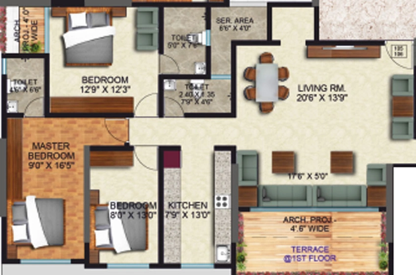 3 BHK Flat in Thanekar Palacio in Badlapur East, Thane - Image 454714