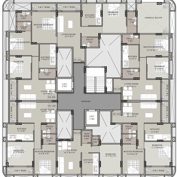 Floor Plan of Marque Ram Royale in Badlapur East, Thane - Image 28231