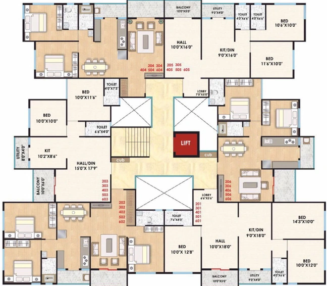 Floor Plan of Deep Akash Lifestyle in Govind Nagar, Nashik - Image 16372