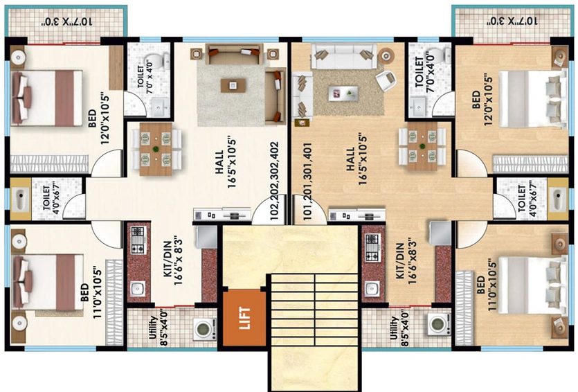 Floor Plan of Deep Akash Platina in Gangapur Road, Nashik - Image 91417