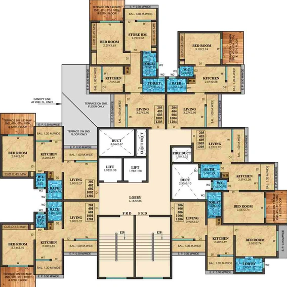 Floor Plan of Tharwani Vedant Imperial in Badlapur East, Thane - Image 167952