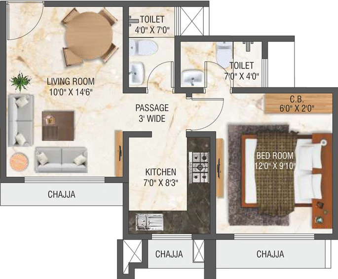 1 BHK Flat in Chirag Cascade Avenue in Ghodbunder Road, Thane - Image 455077
