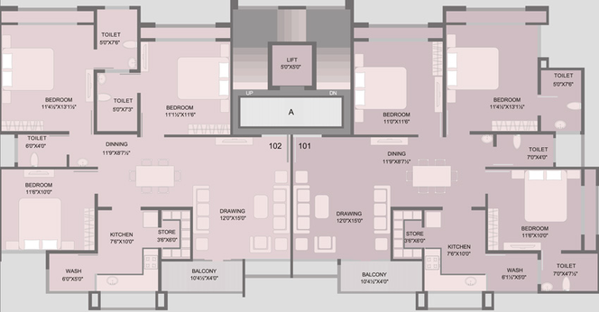 Floor Plan of Swati Residency 5 in Chandkheda, Ahmedabad - Image 33574