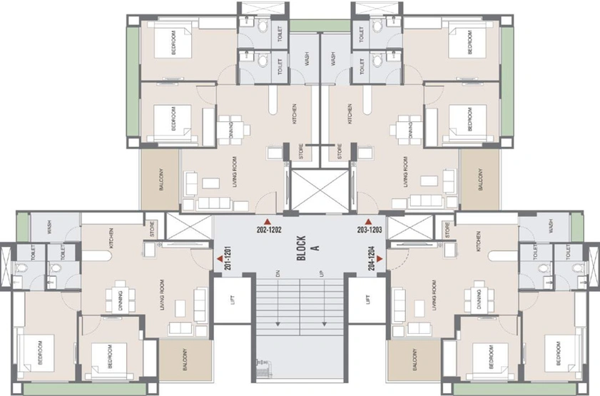 Floor Plan of Anand Elegance in Shela, Ahmedabad - Image 33628