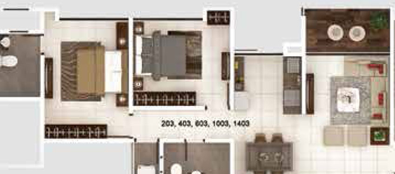 2 BHK Flat in Kumar Pebble Park in Hadapsar, Pune - Image 431788