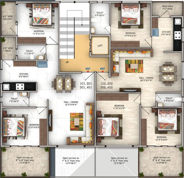 Floor Plan of Rai Sai Sparsh in Manish Nagar, Nagpur - Image 12994