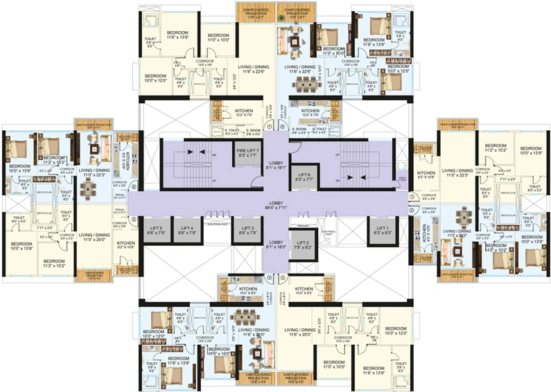 Floor Plan of Neelam Senroofs Phase 1 in Mulund East, Mumbai - Image 44730