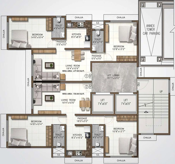 Floor Plan of PCPL Amber in Malad West, Mumbai - Image 44907