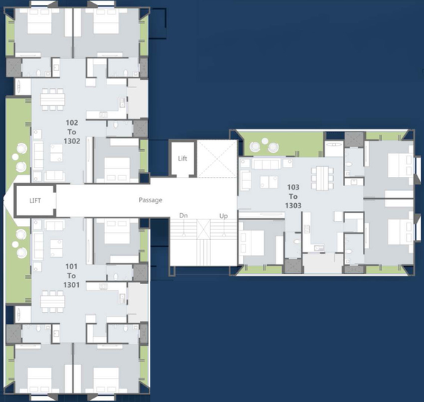 Floor Plan of Aarna 39 in Bhayli Road, Vadodara - Image 98038