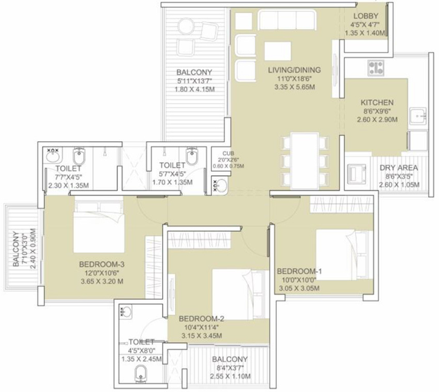 3 BHK Flat in Venkatesh Mi Casa in Hadapsar, Pune - Image 431324