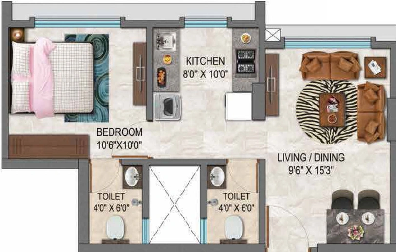 1 BHK Flat in HF Blossom Residency in Vile Parle East, Mumbai - Image 621091