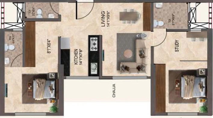 2 BHK Flat in Infinity Residences in Parel East, Mumbai - Image 488477
