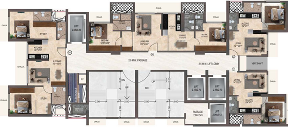 Floor Plan of Infinity Residences in Parel East, Mumbai - Image 45078