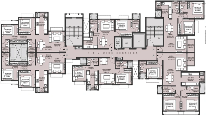 Floor Plan of East Avenue - Runwal Gardens in Dombivli, Thane - Image 1338