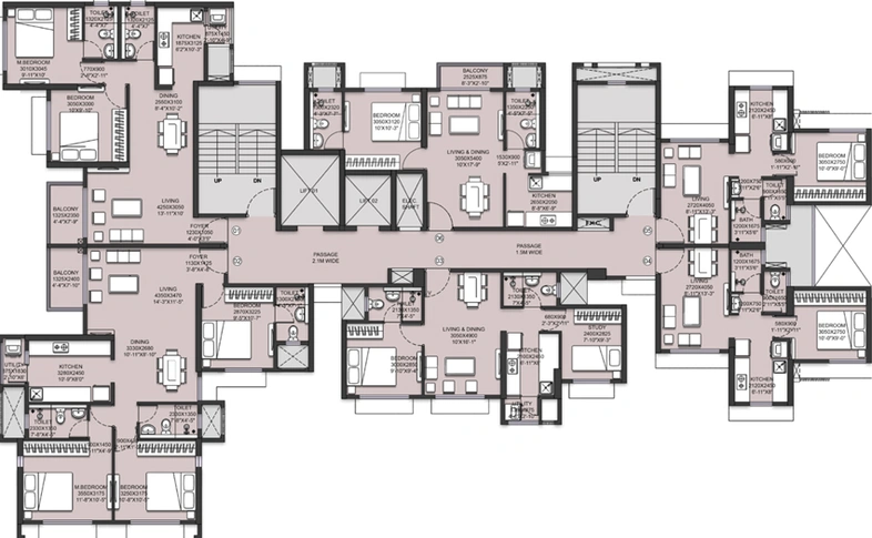 Floor Plan of North Avenue - Runwal Gardens in Dombivli, Thane - Image 1353