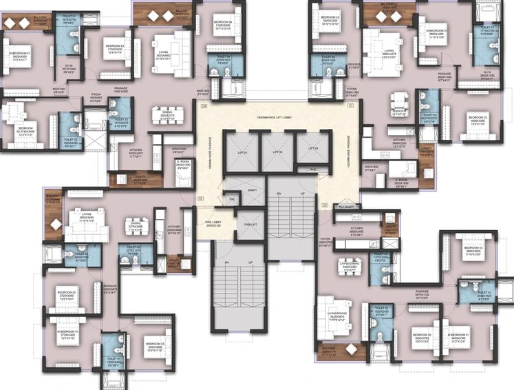 Floor Plan of Park Avenue - Runwal Gardens in Dombivli, Thane - Image 28679
