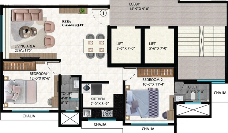 2 BHK Flat in Siroya Durva in Andheri West, Mumbai - Image 488611