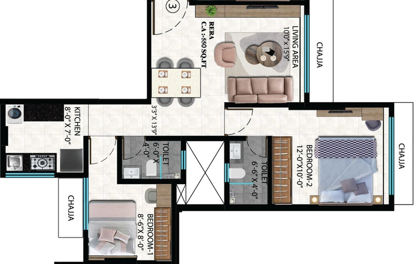 2 BHK Flat in Siroya Durva in Andheri West, Mumbai - Image 488610