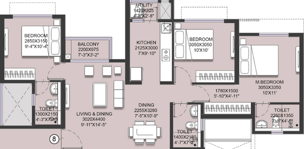3 BHK Flat in West Avenue - Runwal Gardens in Dombivli, Thane - Image 455521