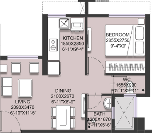 1 BHK Flat in West Avenue - Runwal Gardens in Dombivli, Thane - Image 455516