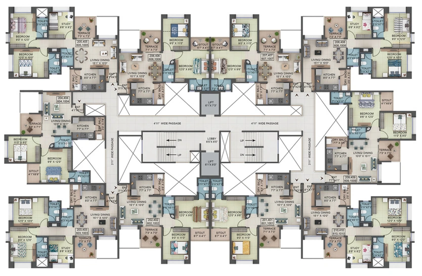 Floor Plan of Jhala Tranquility Annexe in Shewalewadi, Pune - Image 16240