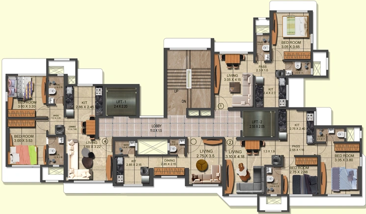 Floor Plan of Vastu Darshan Heights in Dahisar West, Mumbai - Image 45278