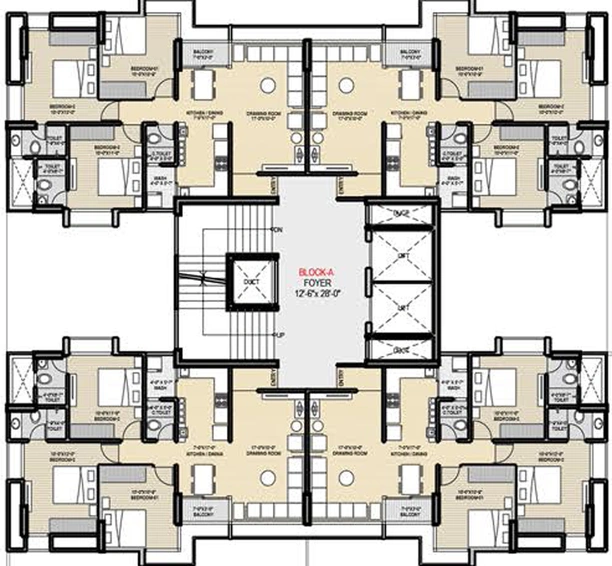 Floor Plan of Shiv Sharnam Antilia in New Maninagar, Ahmedabad - Image 34192