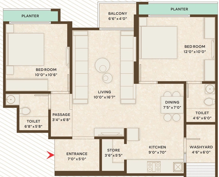 2 BHK Flat in Elite Ornate in Tragad, Ahmedabad - Image 463145