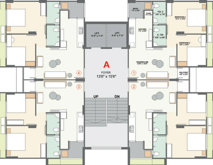 Floor Plan of NB Pearl Heights in Ghatlodiya, Ahmedabad - Image 34253