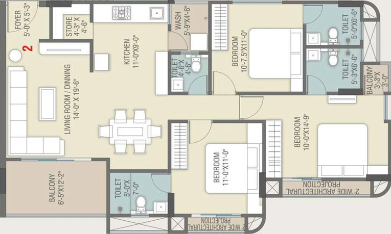 3 BHK Flat in Samanvay Saatvik in Kalali, Vadodara - Image 486131
