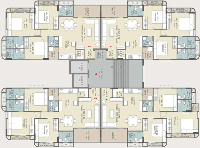 Floor Plan of Samanvay Saatvik in Kalali, Vadodara - Image 43804
