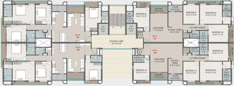 Floor Plan of Nexon Elite in Sama Savli Road, Vadodara - Image 43847