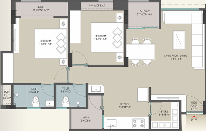 2 BHK Flat in Aadhya Fortune 2 in Vasna Bhayli Main Road, Vadodara - Image 486271