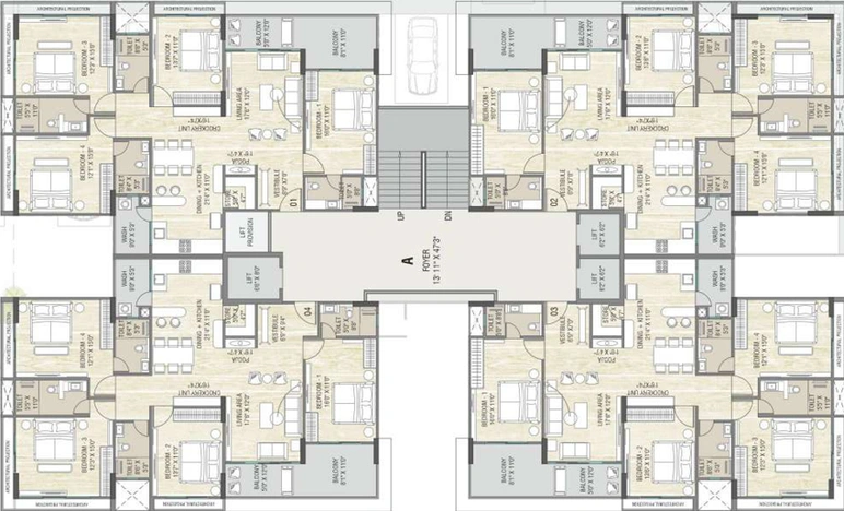 Floor Plan of Samanvay Parks in Gotri, Vadodara - Image 51989