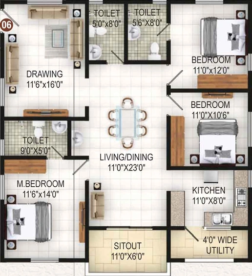 3 BHK Flat in Arsis Green Hills in KR Puram, Bangalore - Image 256639